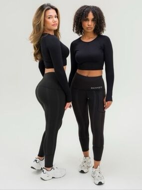 SKINNIFY Resistance Band Leggings Size L Black